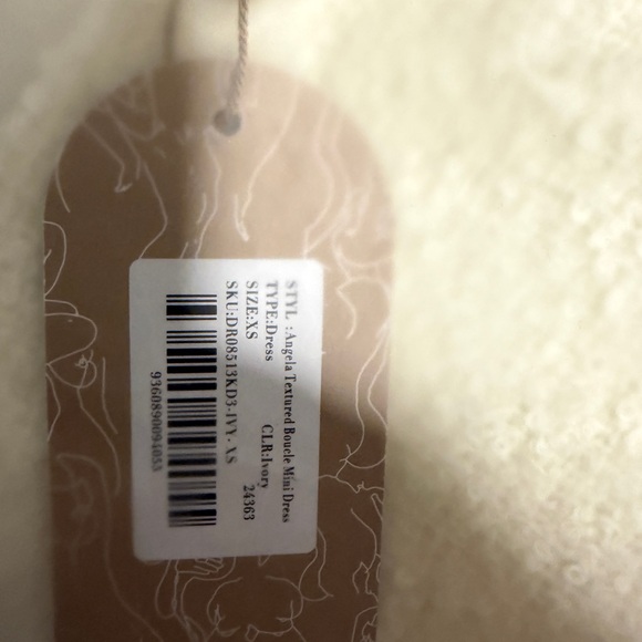 BNWT Angela Textured Boucle Mini Dress - Ivory SIZE XS - Picture 5 of 5